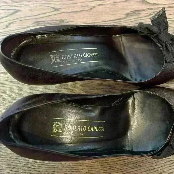 Vintage Roberto Capucci Brown and Metallic Bronze Heels Size 9 - Picture 14 of 15